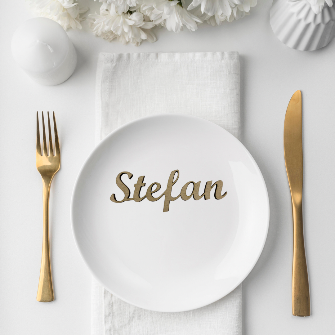 Namenskarte ausgeschnitten