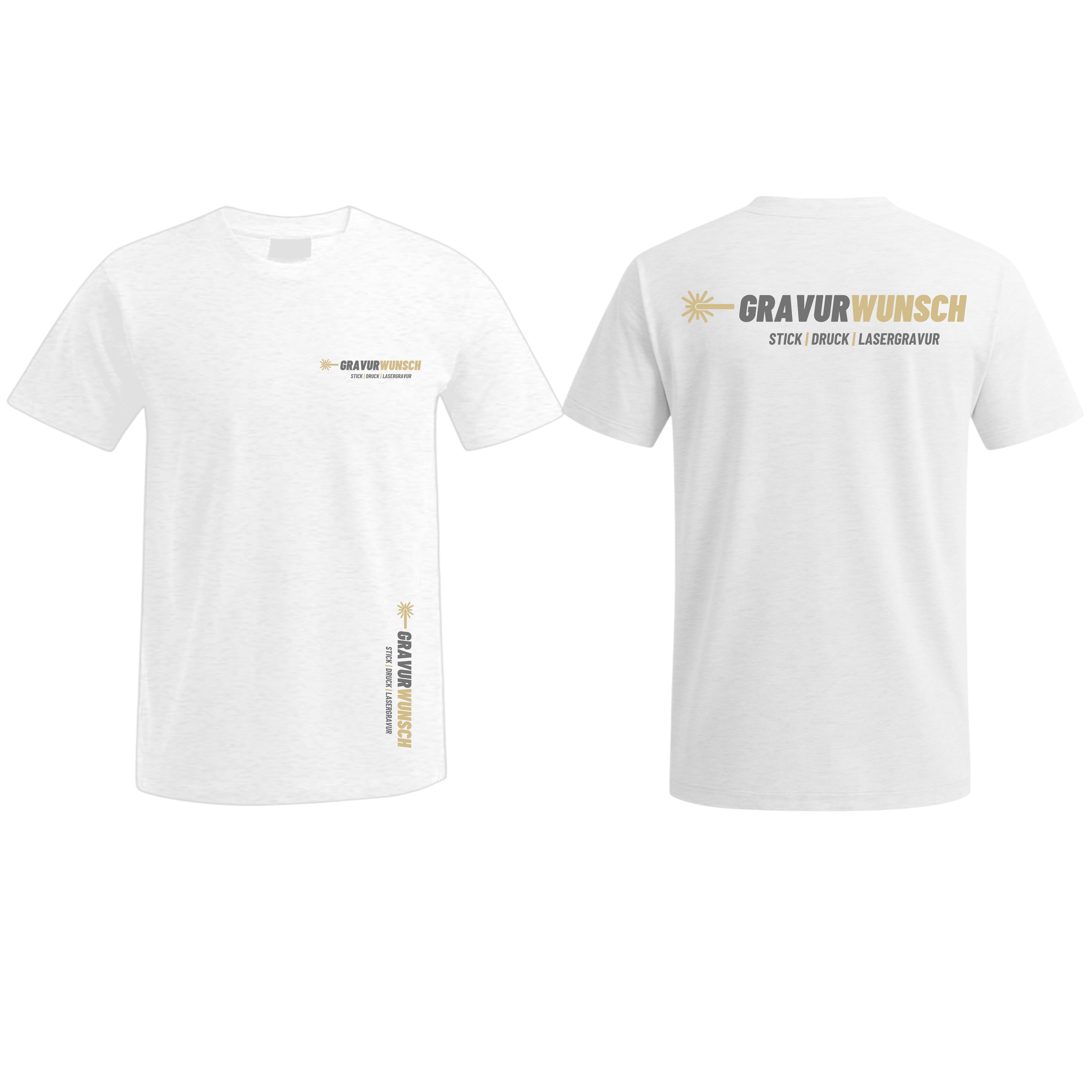 Workwear T-Shirt – längerer Schnitt, Firmenlogo Beispiel