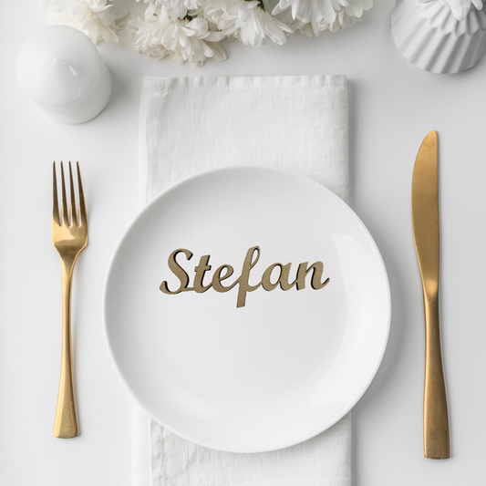 Namenskarte ausgeschnitten